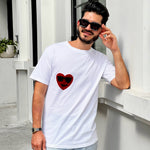 PLAYERA CORAZÓN CON LENTES