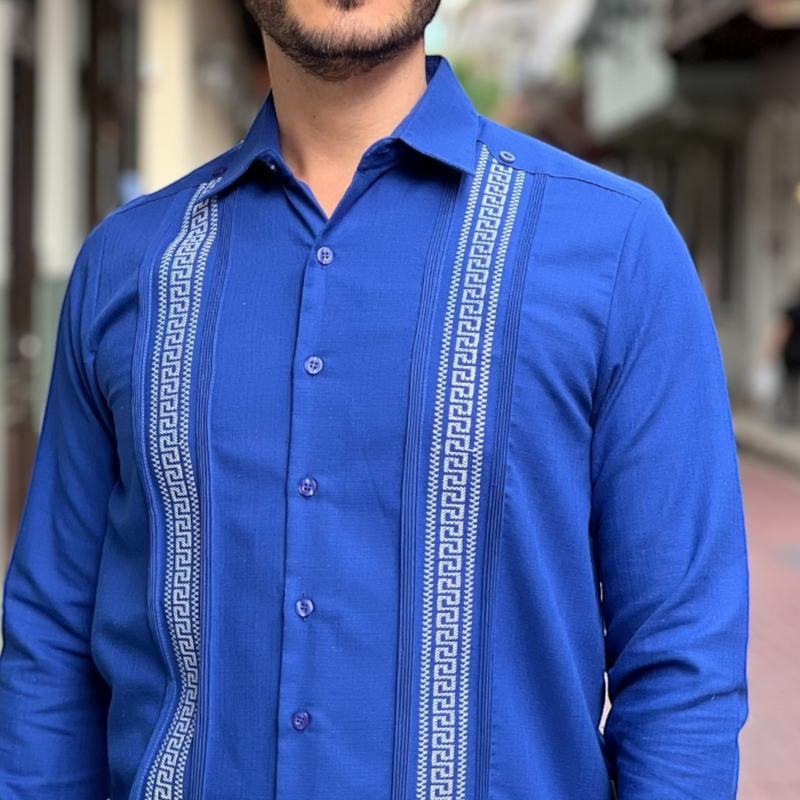 GUAYABERA GRECA AZUL REY