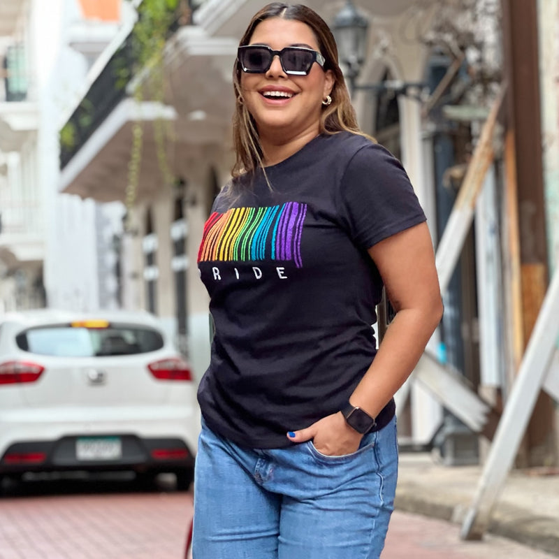 PLAYERA CÓDIGO DE BARRA PRIDE MUJER