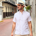 GUAYABERA CUZAMA BLANCA MANGA CORTA