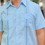 GUAYABERA MAR BOLSILLOS CELESTE MC