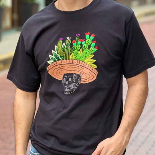 PLAYERA CALAVERA SOMBRERO CACTUS