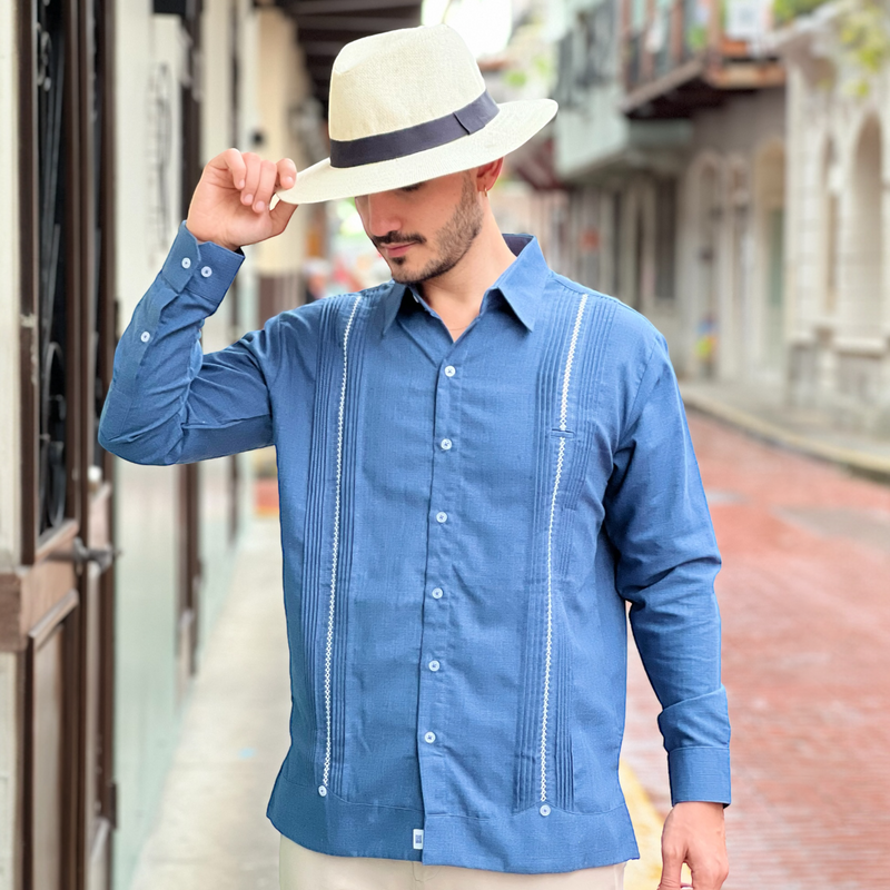 GUAYABERA CELESTUN MEZCLILLA