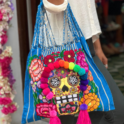 BOLSA CATRINA AZUL TELAR DE CINTURA