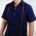 GUAYABERA CELESTUN AZUL MARINO