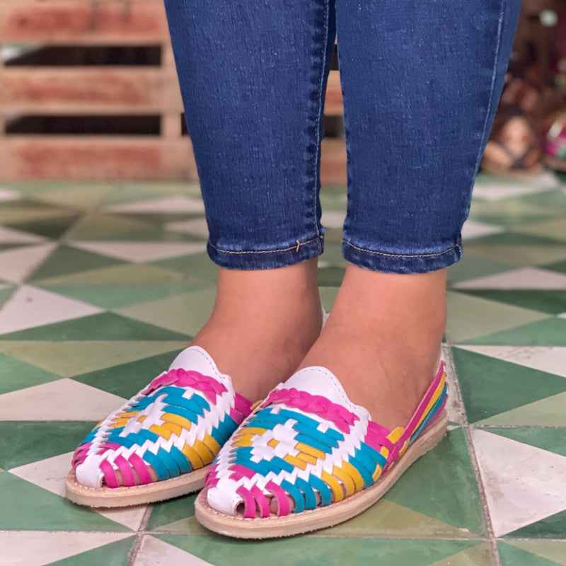 FLATS TRENZA BLANCO MULTICOLOR