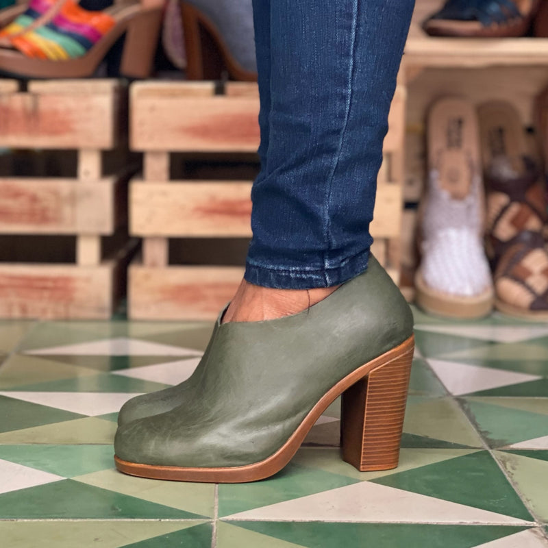 GREEN FLAVIO ASYMMETRICAL ANKLE BOOT