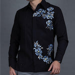 BLACK MERIDA GUAYABERA