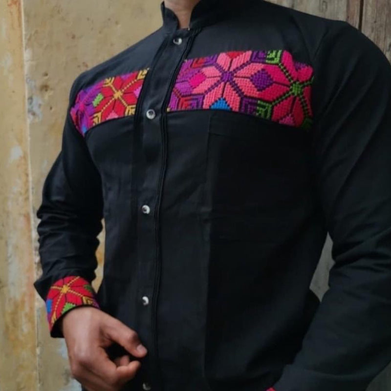 CROSS STITCH FLOWER SHIRT